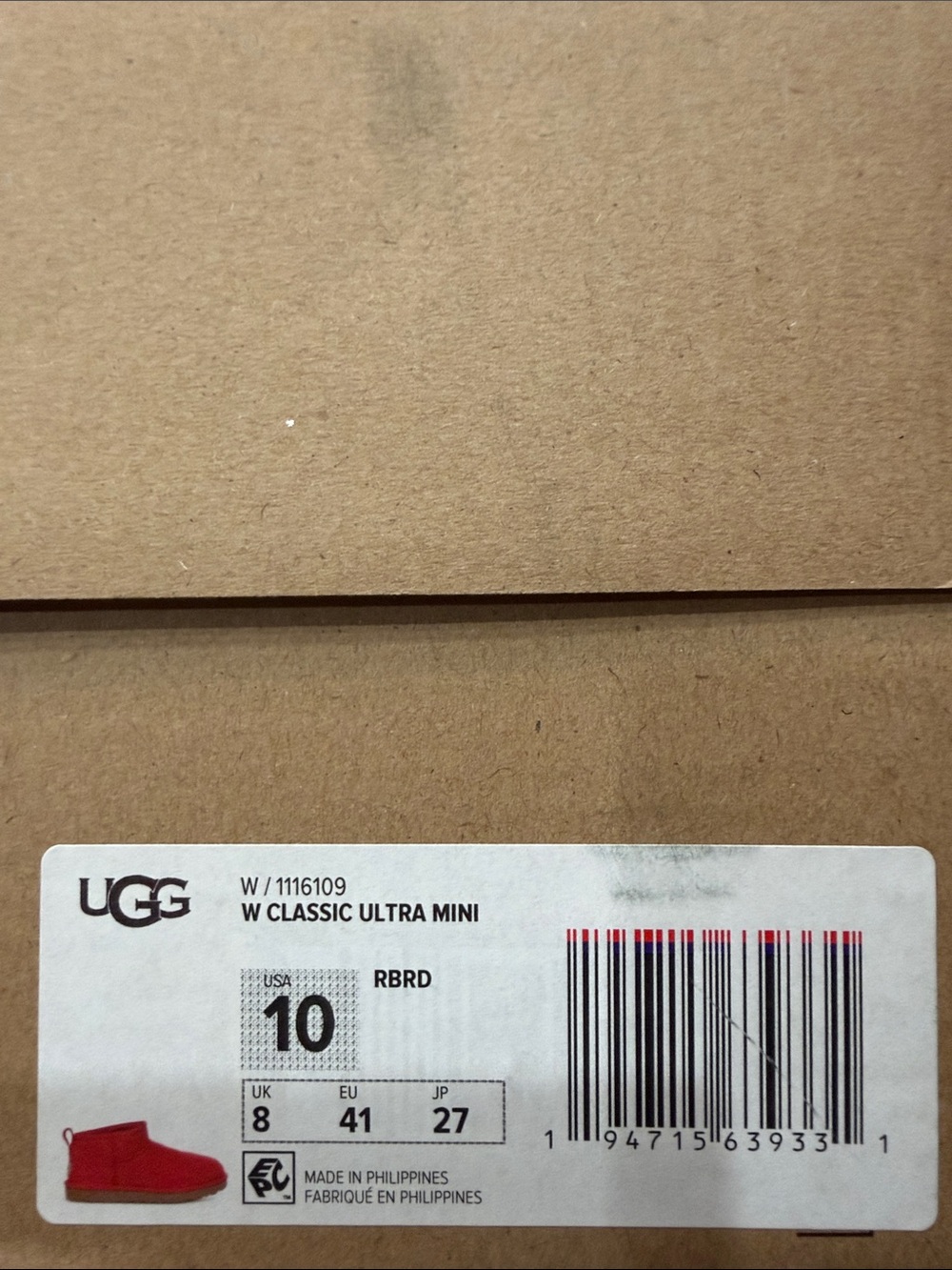 UGG | ✨NEW✨ Classic Ultra Mini in Ribbon Red - Picture 7 of 8